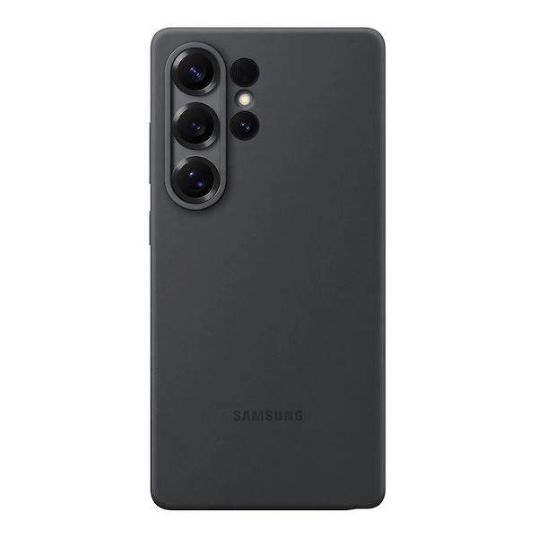 Original Samsung Silikonhülle für Samsung Galaxy S25 Ultra SM-S938B Seidig weiche Silikon-Handy-Schutzhülle schwarz