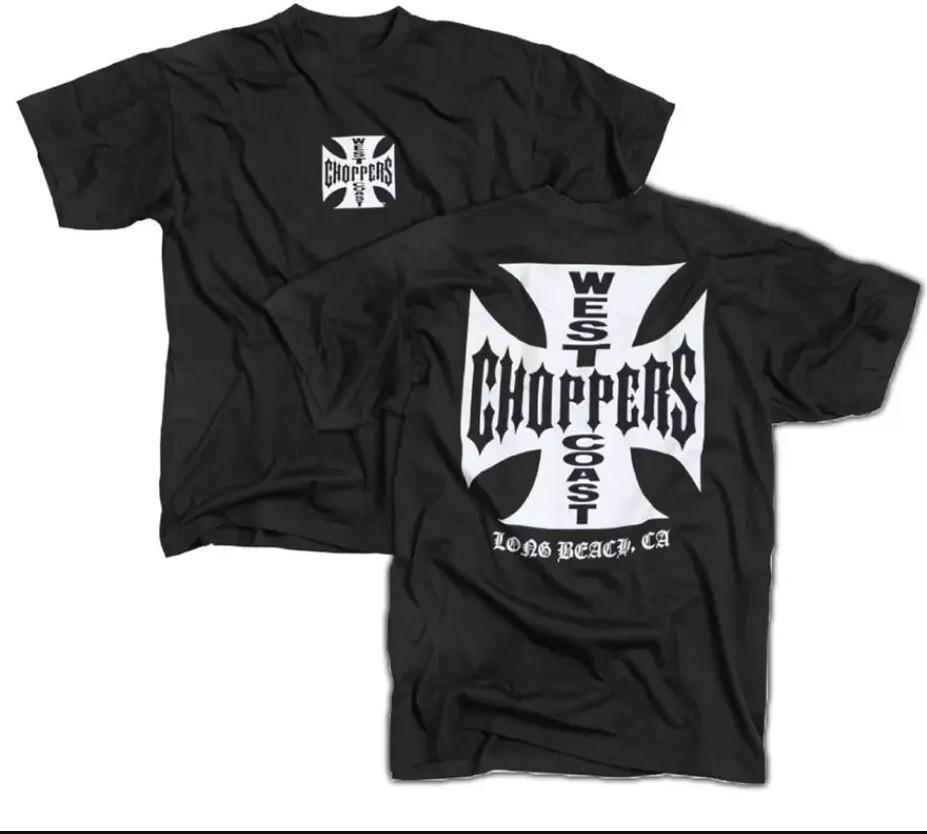 West Coast Chopper 2 Seiten Grafik Schwarzes T-Shirt, Größe S-4XL 3XL