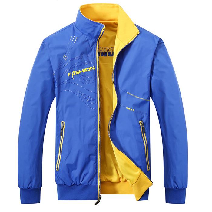 Stehkragen Doppelseitige Herrenjacke Frühling, Herbst, Winter, Casual Sports Dünne, Lockere Winddichte und Atmungsaktive Herrenjacke XXXXXL