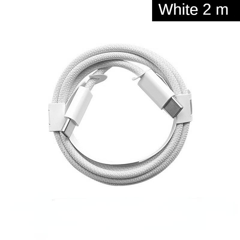 PD60W Schnelllade-Datenkabel für iPhone 15, geflochtenes Typ-C-Kabel, geeignet für die gesamte Palette der Ladekabel für iPhone 15 2M weiß