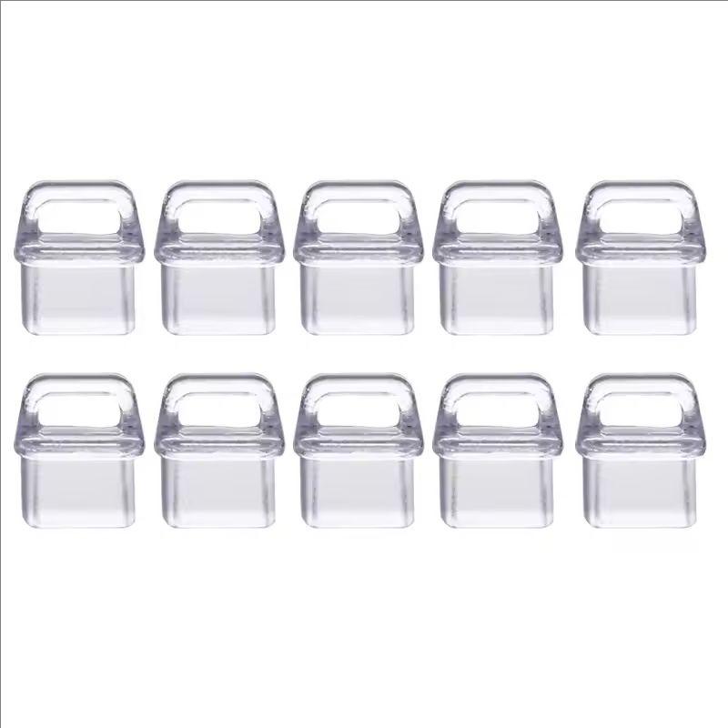 10 Stück Anti-Staub-Stöpsel Transparent Ladeanschluss DIY Staubschutzstecker für iPhone Typ-C Stecker Stopper Schutzkappe Handy-Anhänger 10PCS For Type-C