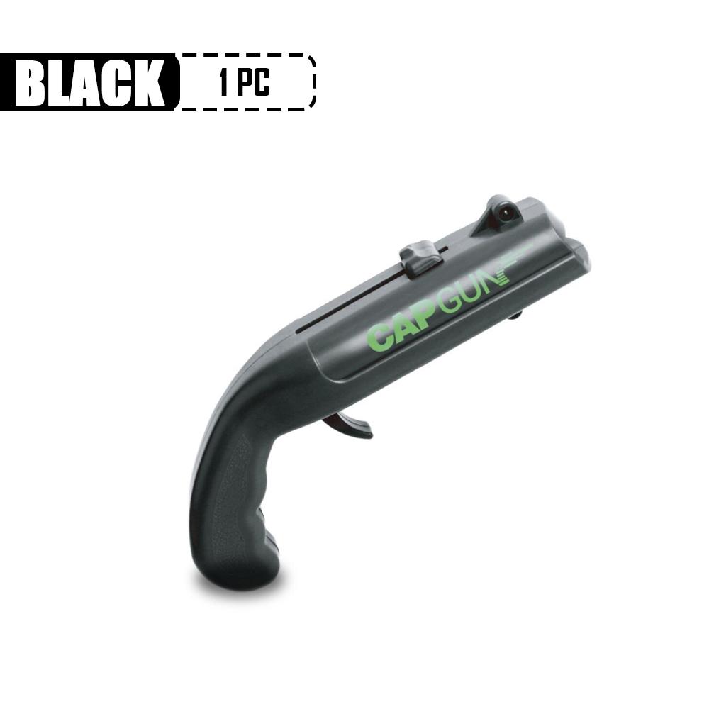 Tragbare Kapselpistole, kreativer fliegender Kapselwerfer, Flaschenöffner, Barwerkzeug, Getränkeöffnungspistole in Flaschendeckelform schwarz
