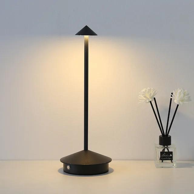 1PC Wiederaufladbare Tisch Lampe Kreative Esszimmer Touch Led Hotel Bar Kaffee Tisch Lampe Dekorative Schreibtisch Lampe changeable schwarz