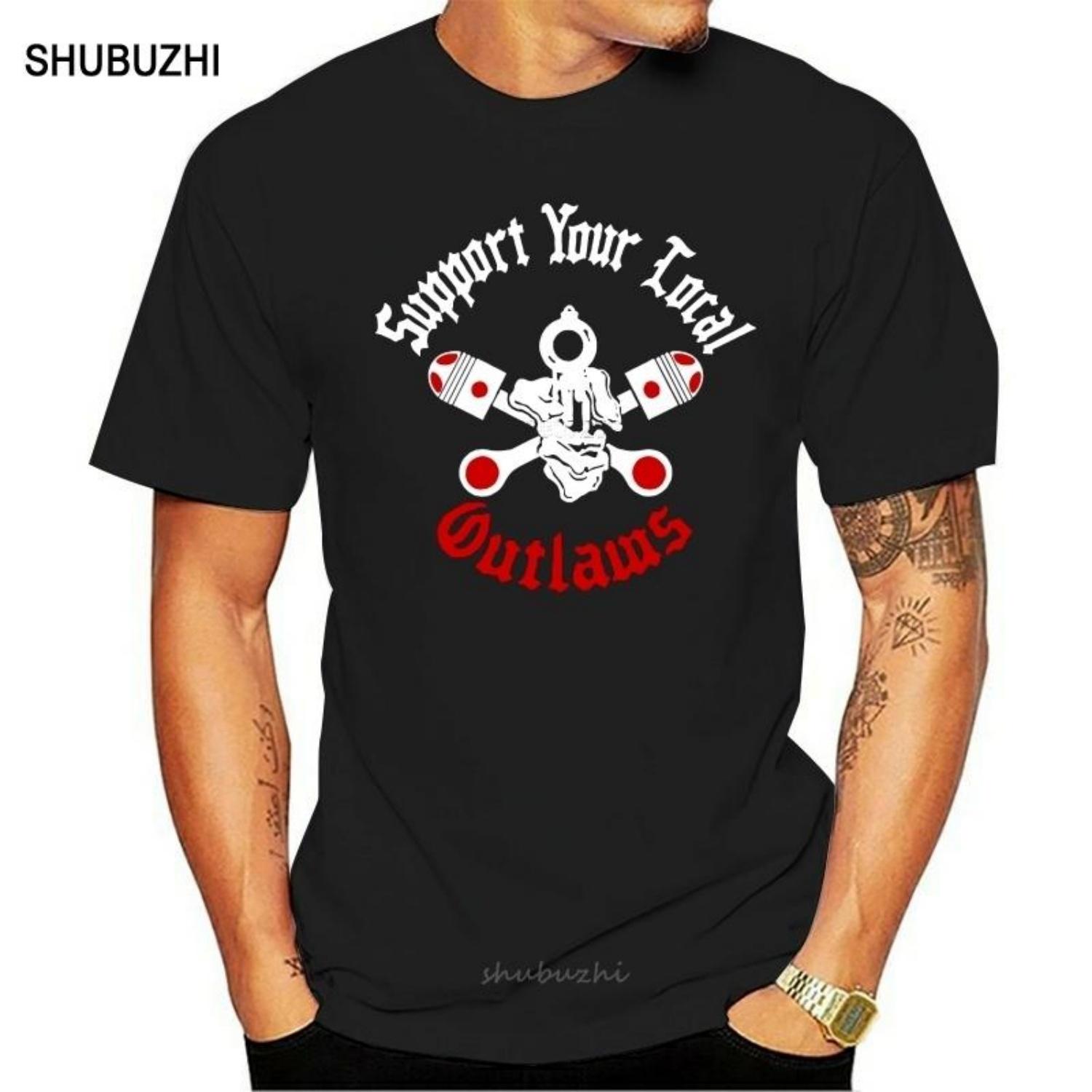 Outlaws Mc Sylo Logo Unterstütze Deinen Lokalen Neu T-Shirt Alle Größen #az $ T-Shirt Geschenk Mehr Größen und Farben XXXL schwarz