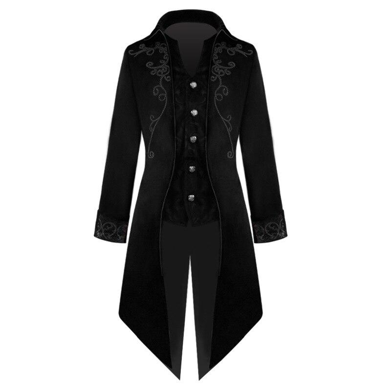 Erwachsene Männer Viktorianischen Mantel Kostüm Schwarz Smoking Halloween Cosplay Kostüm Frack Gothic Steampunk Graben Kleid Outfit Mantel M