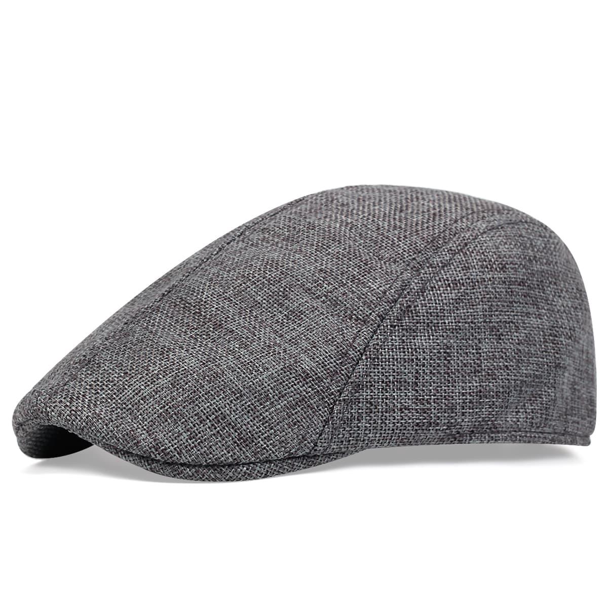 Kinder Hanf Baskenmütze Schiebermütze Malermütze Frühling Herbst Outdoor Freizeit Hüte Reisezubehör für Jungen Mädchen grau