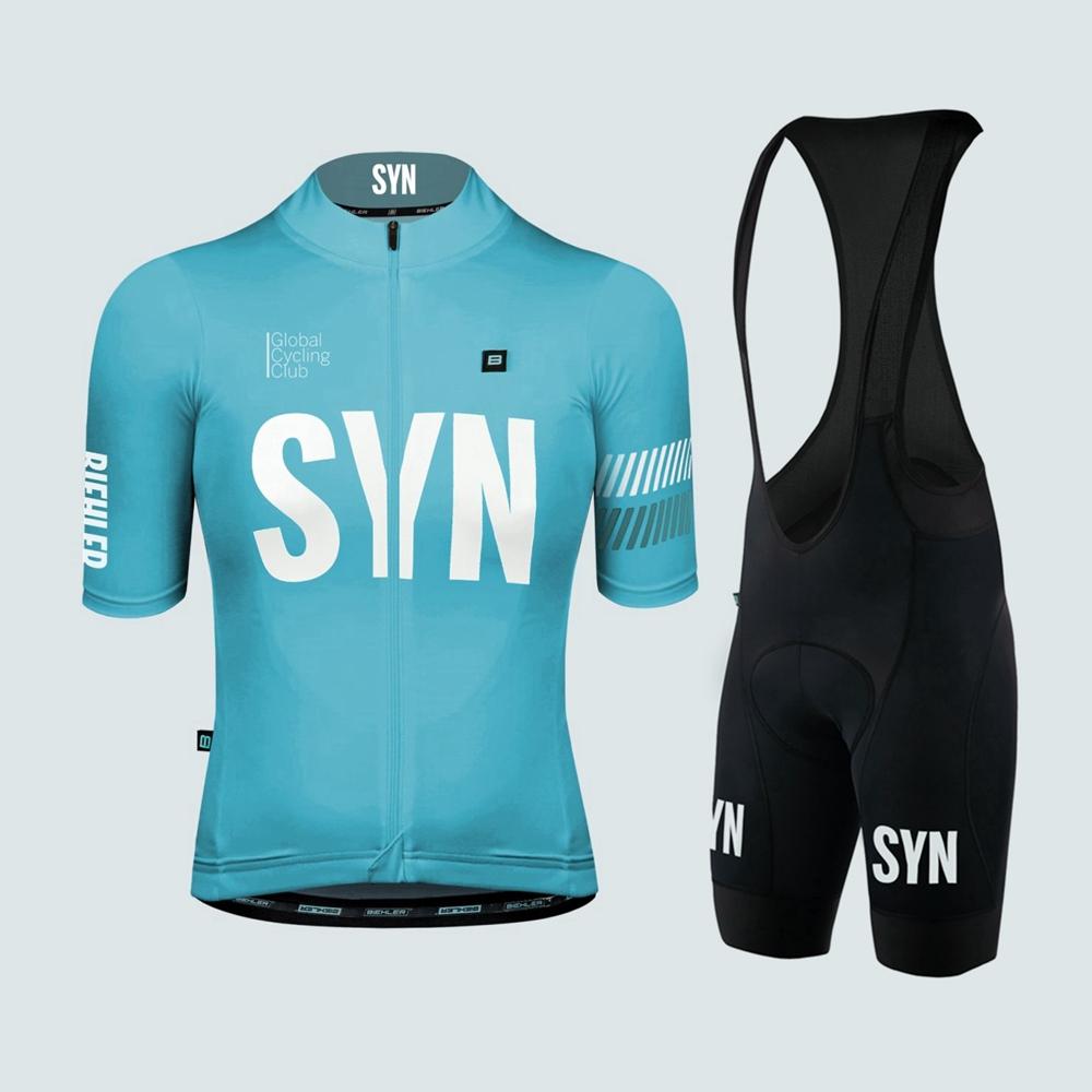 Club Summer 4-farbiges Team Road 2025 Radsportanzug-Set, Kurzarmtrikot und Trägerhose, Team Pro Race Fahrradbekleidung, MTB-Kleidung xs