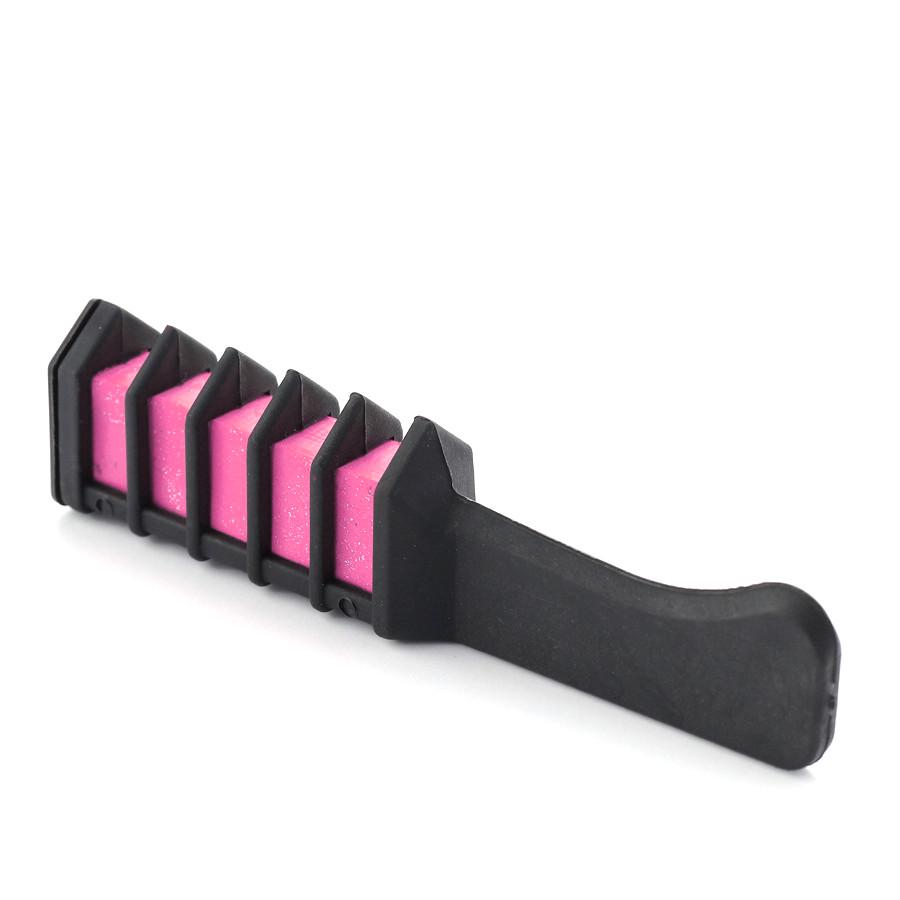 Temporäres Haarkreide-Färbepulver mit Kamm, Salon-Haar-Mascara Crayo One Size rosa