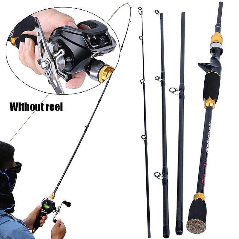 5,9 FT-6,9 FT Spinning Casting Rod Carbon Faser Medium & Medium Heavy 4 Stück Köder Angelrute 5.9FT Casting rod gold