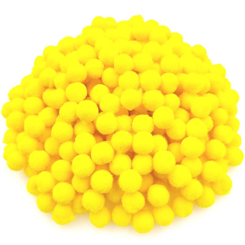 150 Stück/100 Stück 10/15 mm Pompones Pompom Nähen Plüschball DIY Handarbeit Material Flauschiges Hochzeitsdekor Bastelzubehör Schmuck Weiches Kinderspielzeug Zubehör 10mm 150Pcs gelb