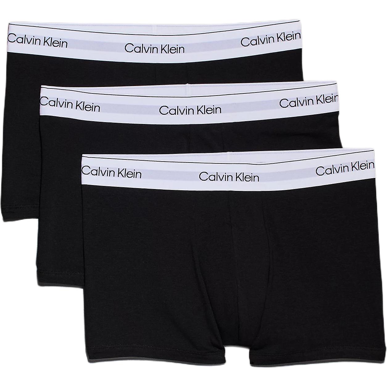 Calvin Klein Herren Unterwäsche mit Buchstabenprint, mittelhoch geschnitten, bequeme Boxerbriefs, 3er-Pack, Schwarz 000NB3963A-UB1 L
