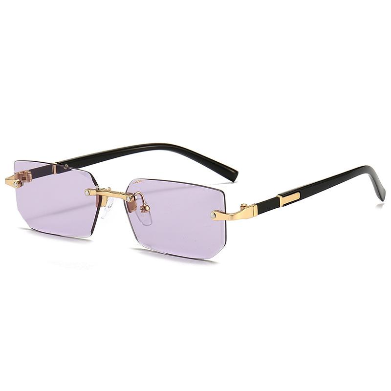 Randlose Sonnenbrille, rechteckig, modisch, beliebt, für Damen und Herren, kleine quadratische Sonnenbrille für Damen und Herren, Sommerreisende, Oculos 10