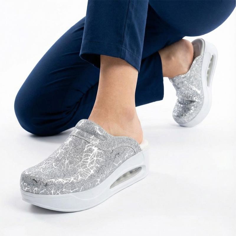 Frauen Medizinische Clogs Sabo Krankenhausschuhe Rutschfeste Pantoffel Krankenschwester Arzt Hebamme Chirurgische Sandalen 42 silber