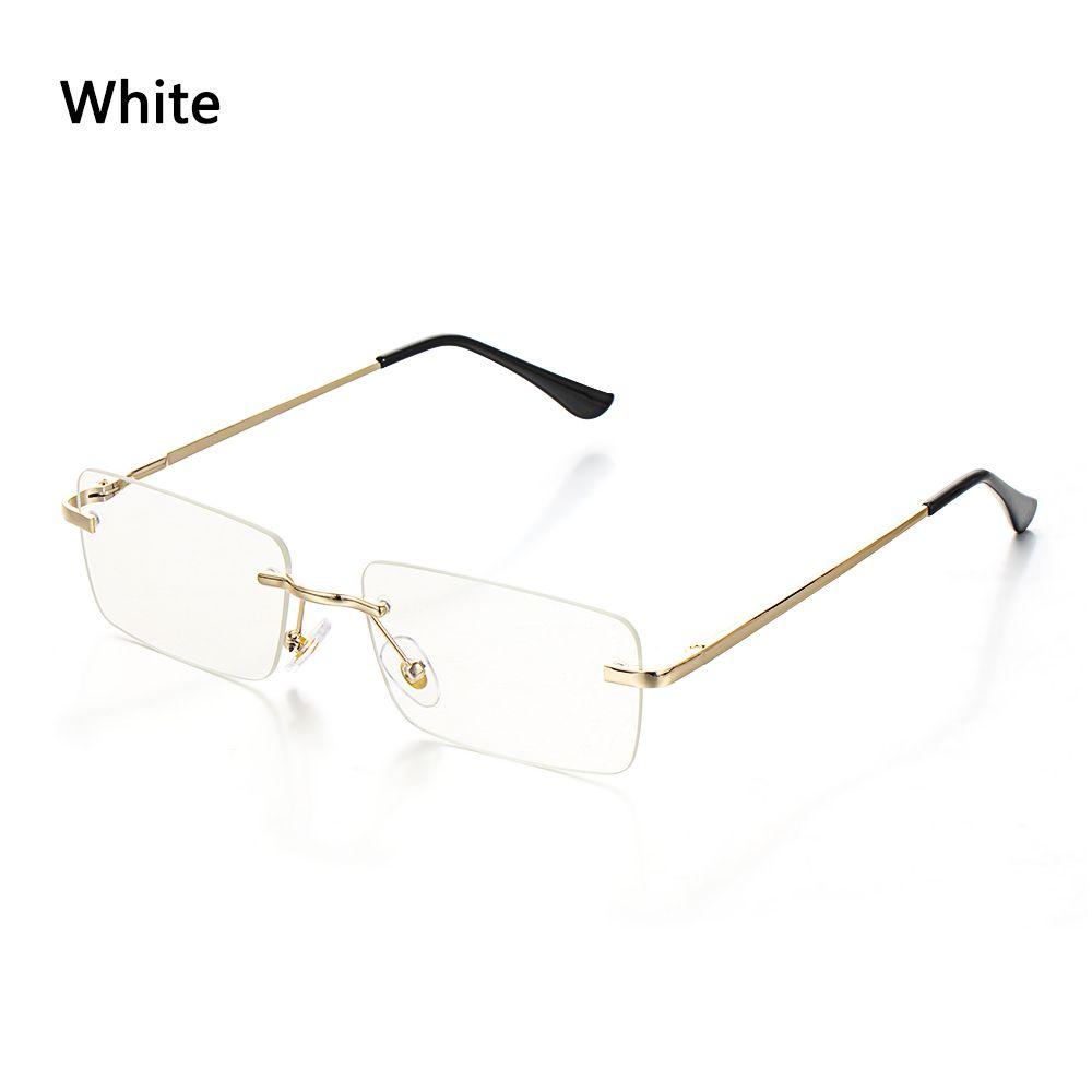 Mode UV400 Retro Brille Frauen Vintage Sonnenbrille Gradienten Brille Sonnenbrille Rechteck Randlos White