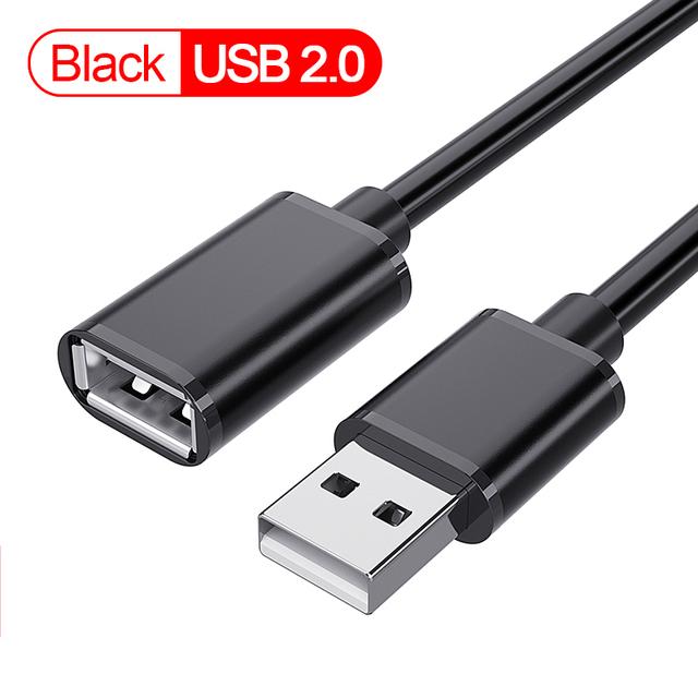 Essager USB-Verlängerungskabel, USB 3.0 2.0 Stecker auf Buchse, Verlängerungskabel für Smart TV, PS4, Xbox One, Laptop, USB 3.0-Extensor-Datenkabel 1m USB2.0 Cable schwarz