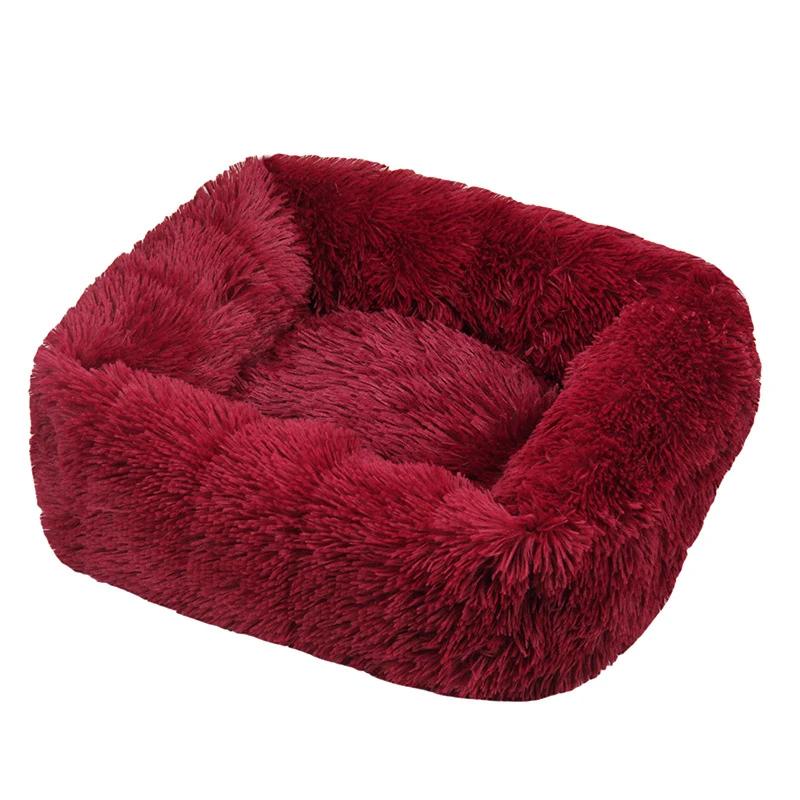 Rechteckiges Hundebett aus Plüsch, warme Wintermatte, für kleine, mittelgroße und große Haustiere, Katzen, Hundebett, Zwinger, Welpen, Sofa, Katzenkissen, Haustiere, Sofa-Zubehör XS 43X35X20CM brown