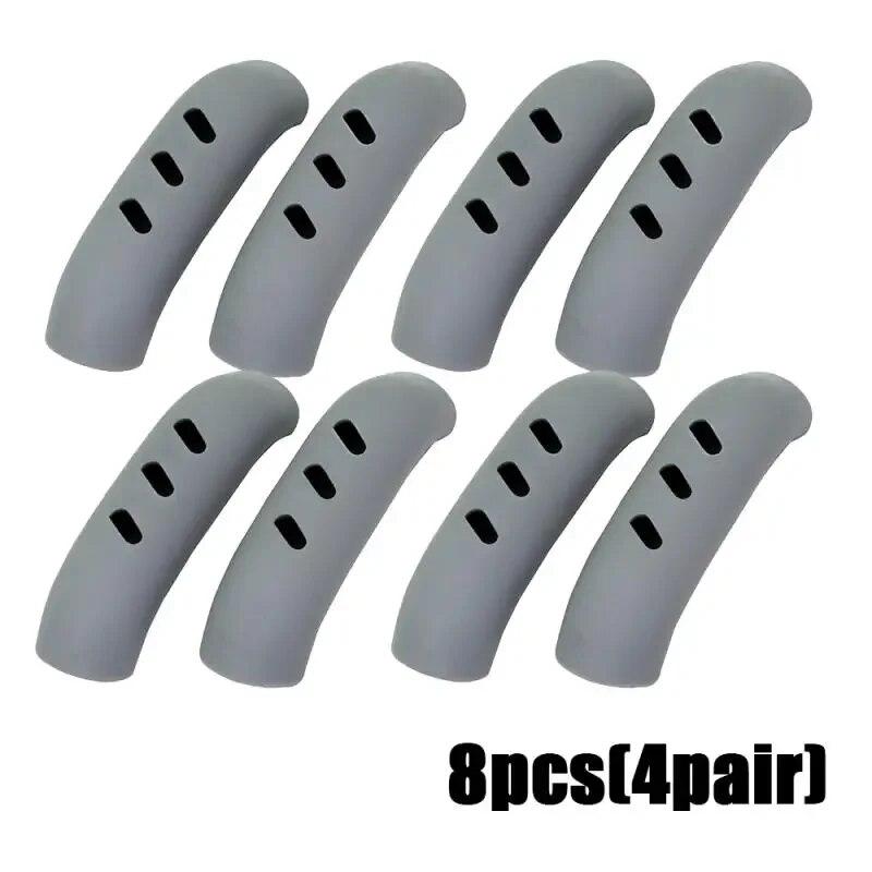 2/4/8Pcs Silikon Topf Griffe Abdeckung Anti-verbrühungen Wärme-beständig Topf Ohr Clip Nicht-slip Auflauf Pan Griff Küche Zubehör 8pcs graue