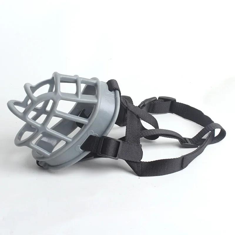 Weiches Silikon Maulkorb für große Hunde Anti-Beißen Verstellbare Maulkörbe Hunde Geschirr Für Kleine Mittelgroße Große Dobermann Bulldogge Halsband Zubehör M(30-48CM) gray