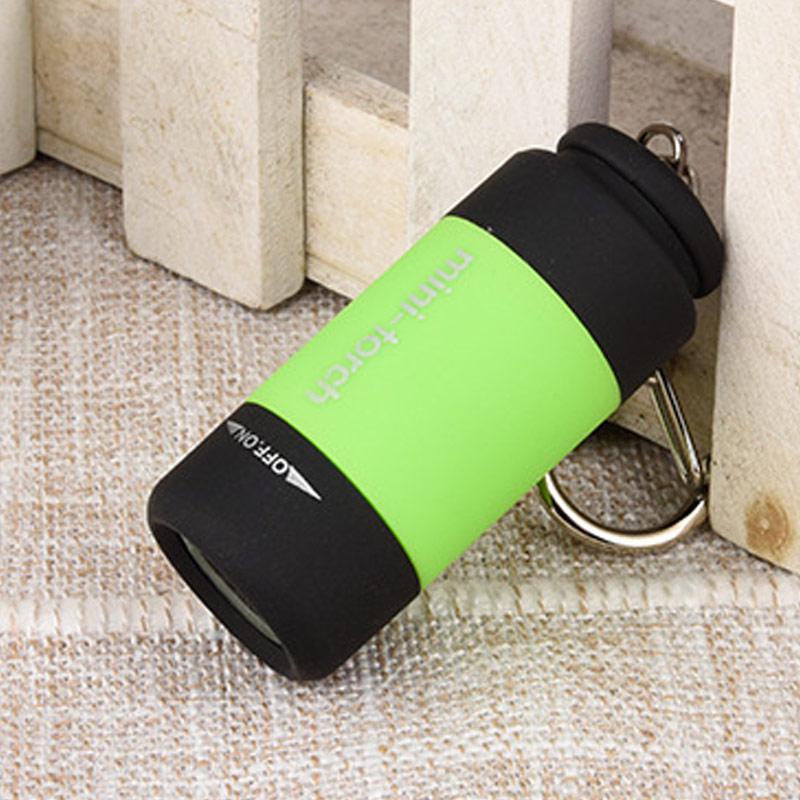 1pc Outdoor Sport Camping Wasserdichte Mini LED Licht USB Aufladbare Taschenlampe Lampe Tasche Schlüsselbund USB Aufladbare Tasche Schlüsselbund Taschenlampe grün