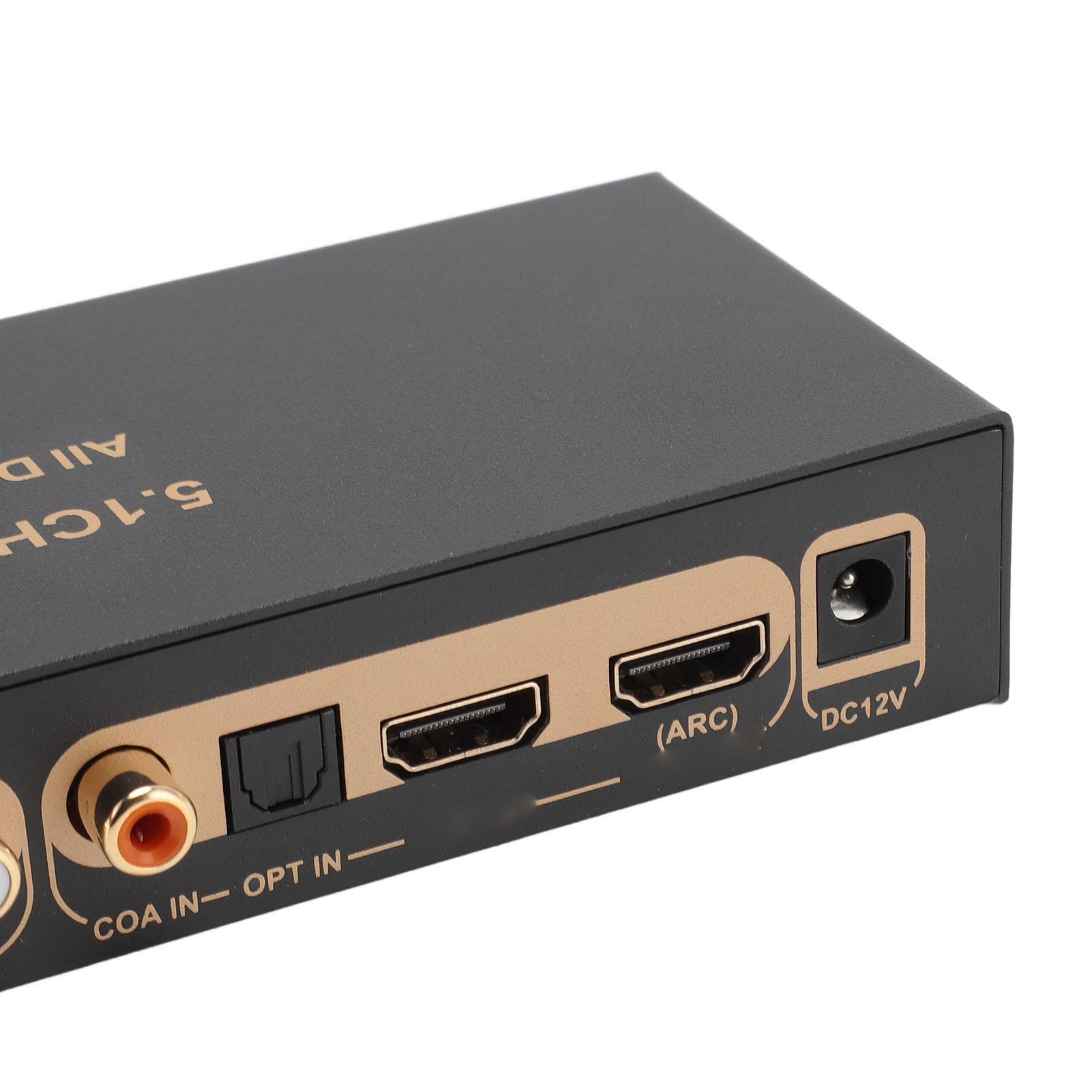 5.1-Kanal-Sounddecoder 192 kHz 24 Bit HD-Multimedia-Schnittstelle 4K ARC Optische Faser Koaxial Analog EU Plug