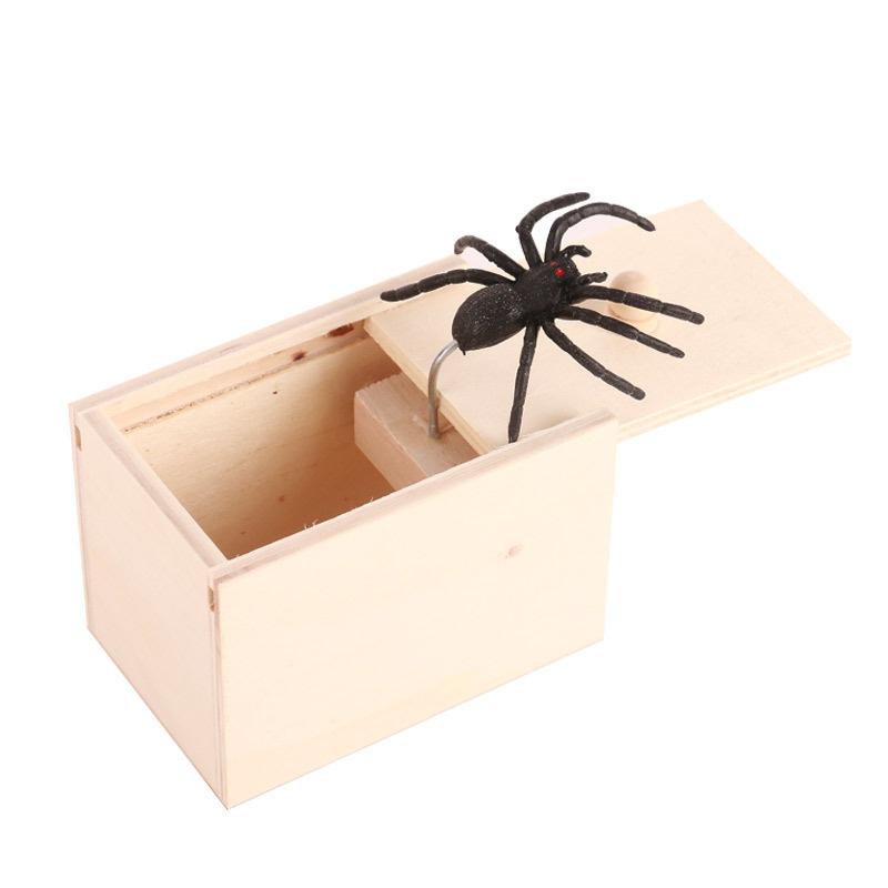 Halloween Scherzartikel Büro Scherze Kleine Insektenboxen Spinnenboxen Schreckliche Holzkisten Szenenlayout Kleine Holzkiste OneSize beige