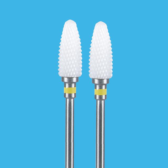 2 PCS Keramik Fräser Für Maniküre Maschine Set Nagel Bohrer Bits Korund Mühle Schneider Nägel Pediküre Bit Schleif Kappe