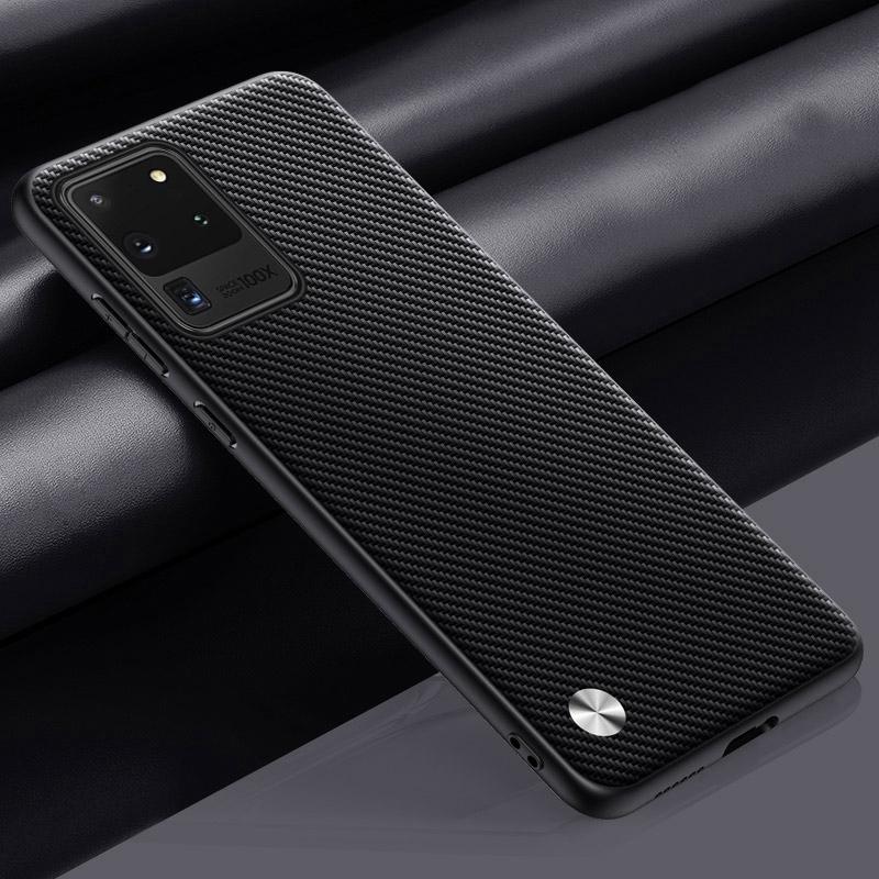 Luxus-PU-Lederhülle für Samsung Galaxy S20 Ultra S20 Plus S20 FE 5G Rückseite matt TPU Silikonschutz Telefonhülle Coque Samsung S20 Ultra matte schwarze
