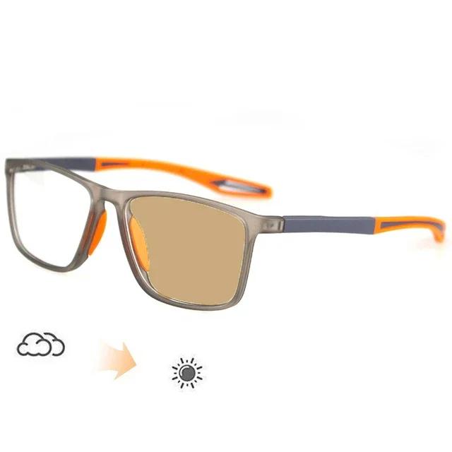 Ultraleichte Pochromische Brille für Damen Herren Vintage TR90 Sport Farbwechsel Sonnenbrille Fertige Myopie-Brille 0 bis -4.0 -2.5 beige