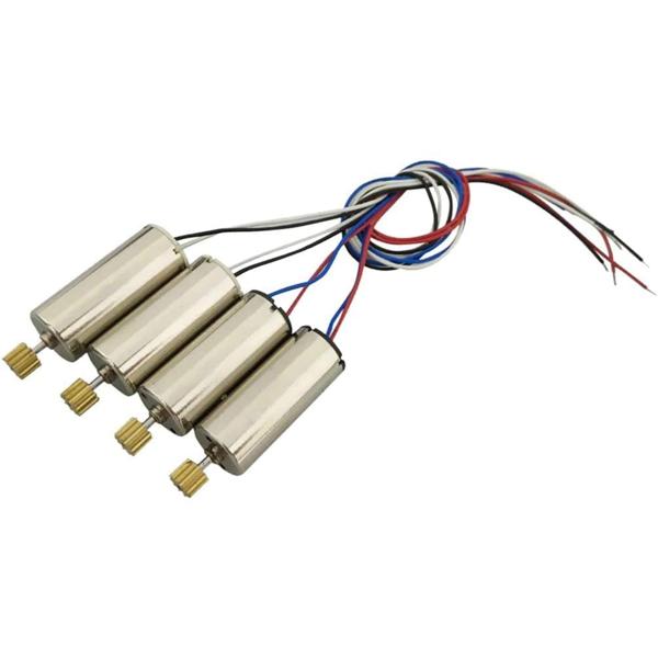 Ersatzmotor-Set für RC-Drohne JJRC H8C H8D DFD F183 | 4er-Pack | 2 CW + 2 CCW | Langlebiges Messingzahnrad | Silber silber