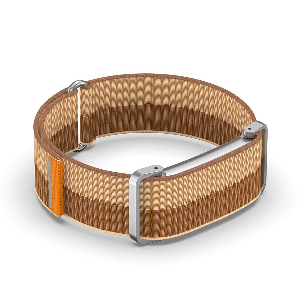 Nylon Fitness Tracker Armband Verstellbares Ersatzarmband für Google Fitbit Air für Herren Damen braun