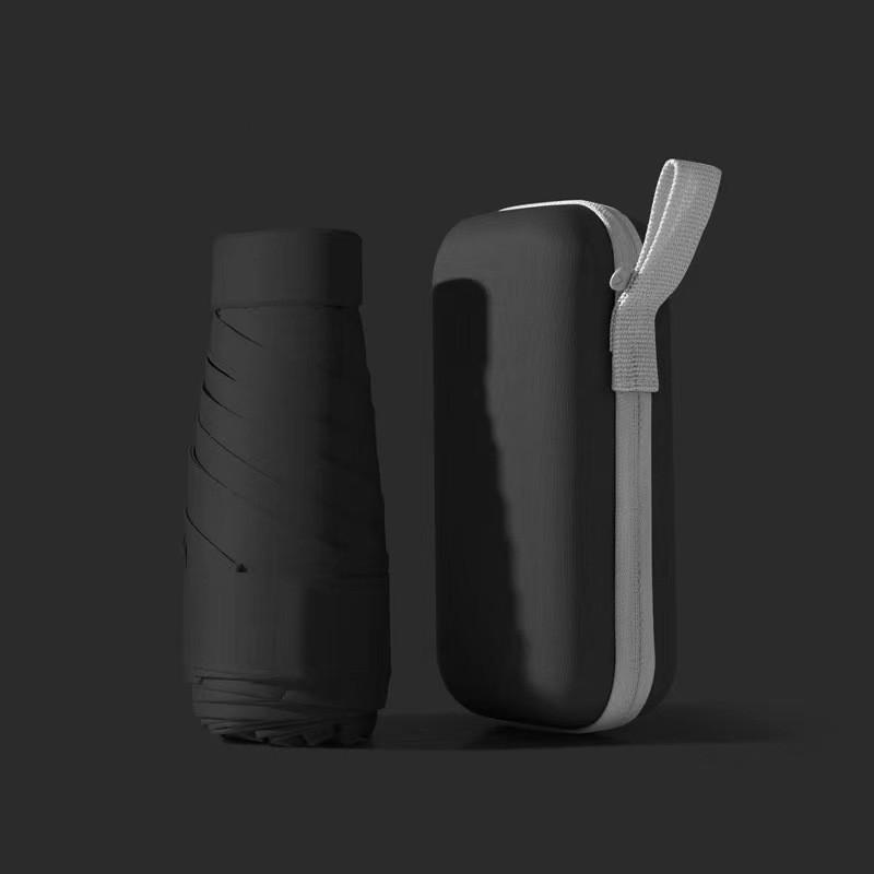 1 Stück beliebter mehrfarbiger faltbarer tragbarer Mini-Taschenschirm, sechsfacher Regenschirm, regnerischer und sonniger Dual-Use-Regenschirm, hochwertiger Regenschirm flat six fold umbrella schwarz