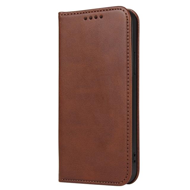 Magnetische Hülle für Coque iPhone 14 12 Pro Max Mini Hülle für Funda iPhone 11 13 7 8 Plus 6 Xr Xs Se 2020 Luxus Leder Flip Cover iPhone 7 PLUS rotbraun