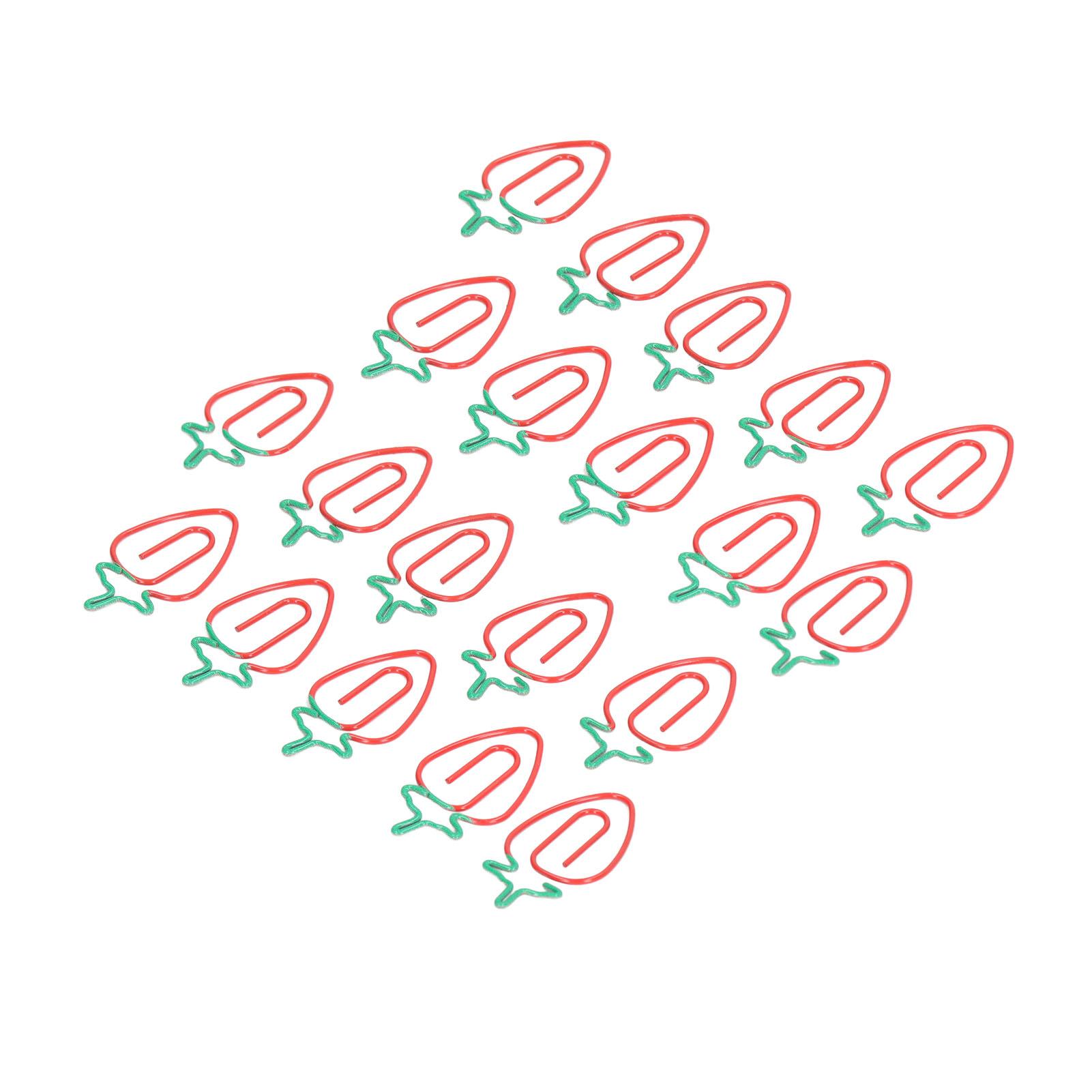 100 Stück Erdbeer-Büroklammern Galvanisiertes Metall Erdbeer-Stil Breite Anwendung Niedliches Papier