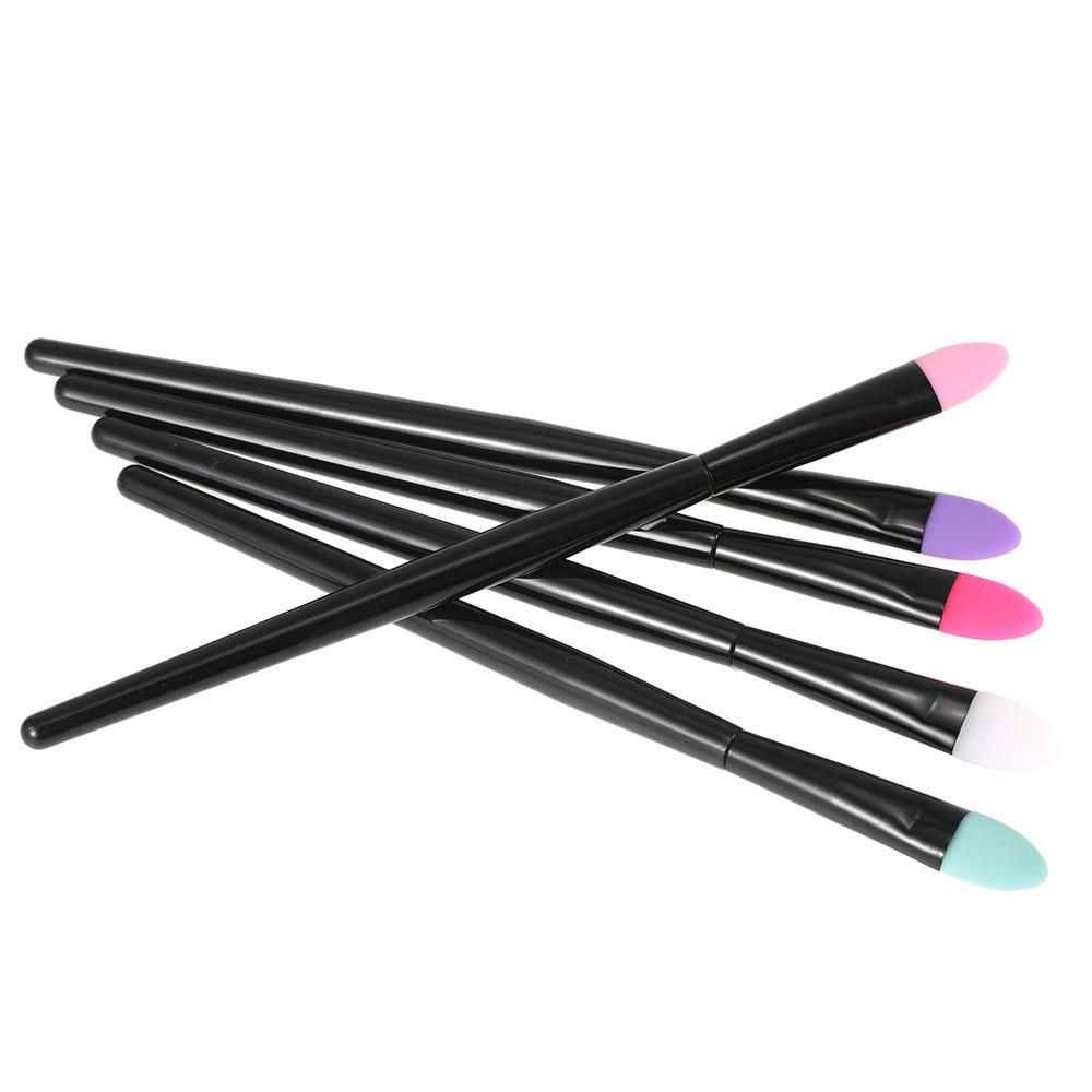Nützliches 5-teiliges Silikon-Make-up-Pinsel-Set, Kosmetik-Lidschatten-Pinsel-Werkzeug-Set bunt