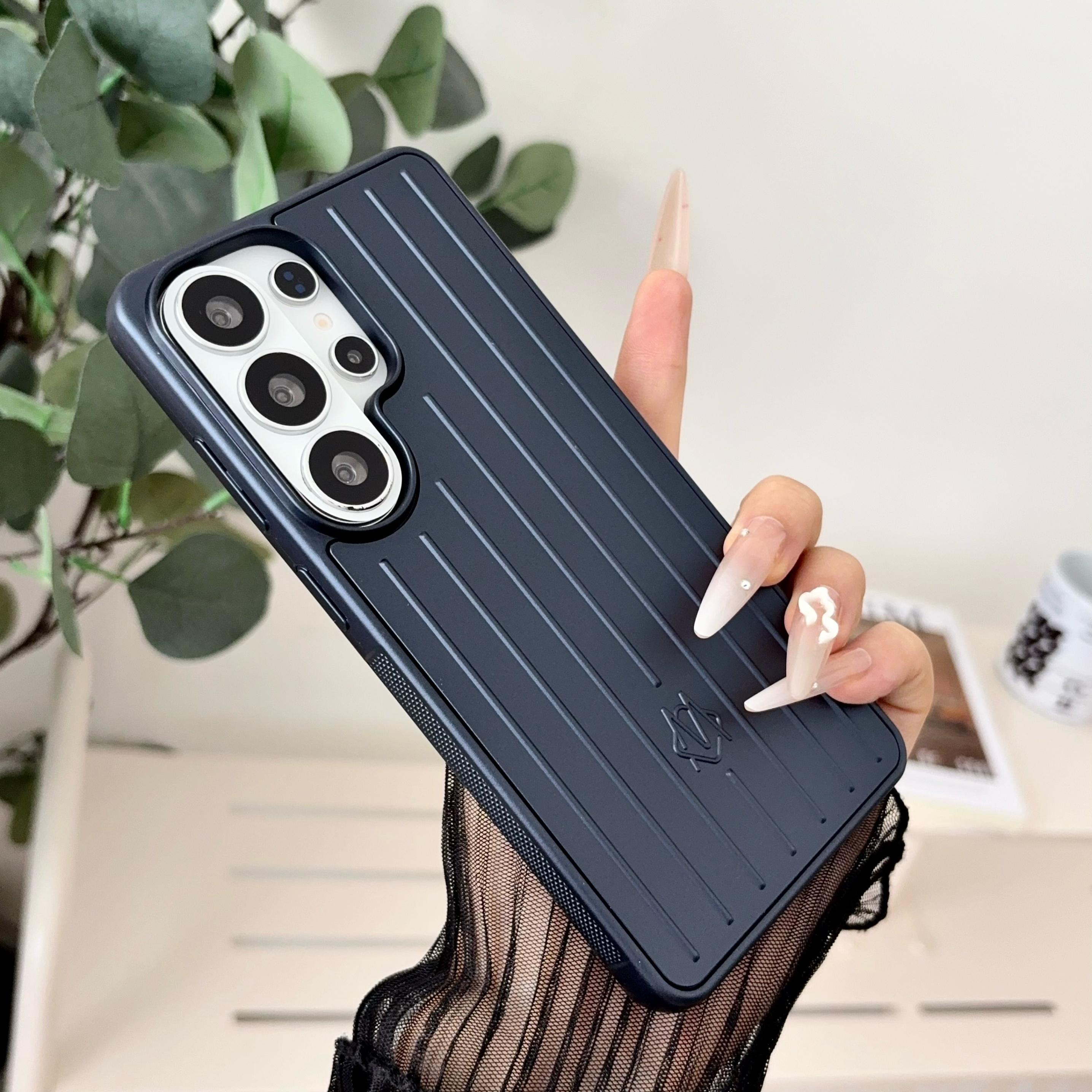 Luxus Gepäck Streifen Stoßfeste Handyhülle für Samsung Galaxy S26 S25 S24 Ultra für Rimowa Stoßfest Kratzfest Schutzhülle Galaxy S24