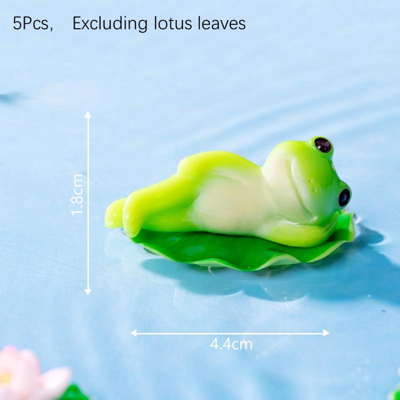 5/6 Stück Cartoon Lustige Frosch Figur Ornament Desktop Wohnzimmer Mikro Landschaft Aquarium Dekoration Zubehör A5 green
