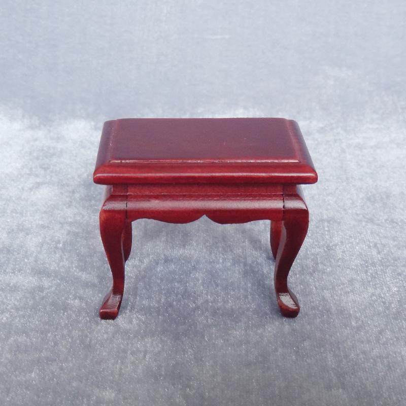 1:12 Puppenhausmöbel Miniatur Teetisch Couchtisch Wohnzimmer Kinderspielzeug Miniatur Puppen Simulation Heimspielzeug mahagonifarben