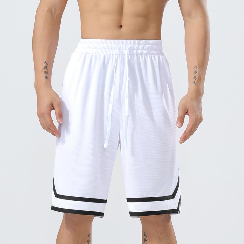 Herren Basketball Fußball Scanties Atmungsaktive und Schnell trocknende Shorts für Bodybuilding mit Pocket Zip Outdoor Laufhose XXXL weiß