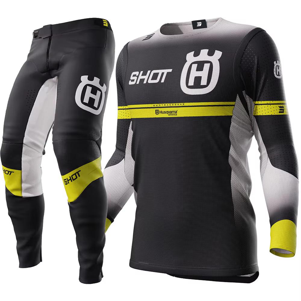 2025 Husqvarna Motocross Ausrüstungsset Top Off Road MX Kombi Schwarzes Moto Trikot und Hose L 34 schwarz