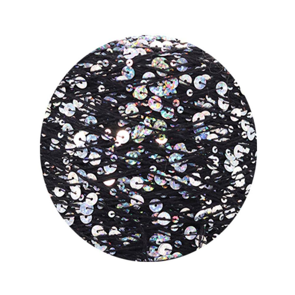 Mit Pailletten DIY Handwerk Nähen Stricken Wolle Faden Pailletten Garn Strickgarn Bekleidungszubehör schwarz