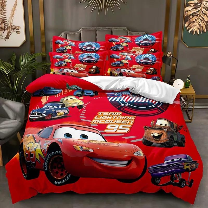 Cartoon Autos Bettwäsche Set Lightning McQueen Bettbezug Jungen Bettwäsche Bettwäsche Geschenk für Kinder US Full(200*230cm)3pcs