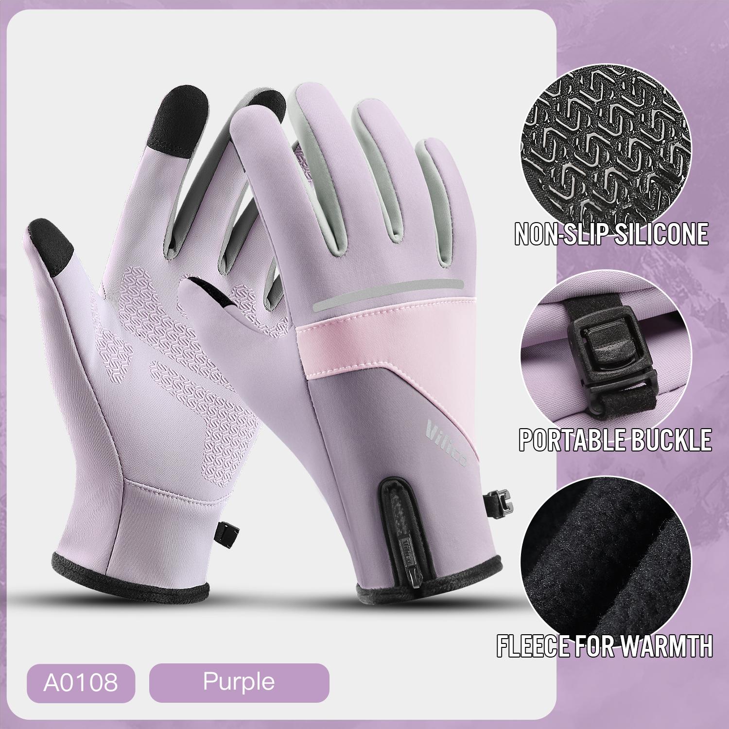 Fahrradhandschuhe Winter Touch Digitaler Bildschirm Fahrradhandschuhe Outdoor Roller Winddicht Reiten Motorrad Ski Warm Fahrradhandschuhe S gray