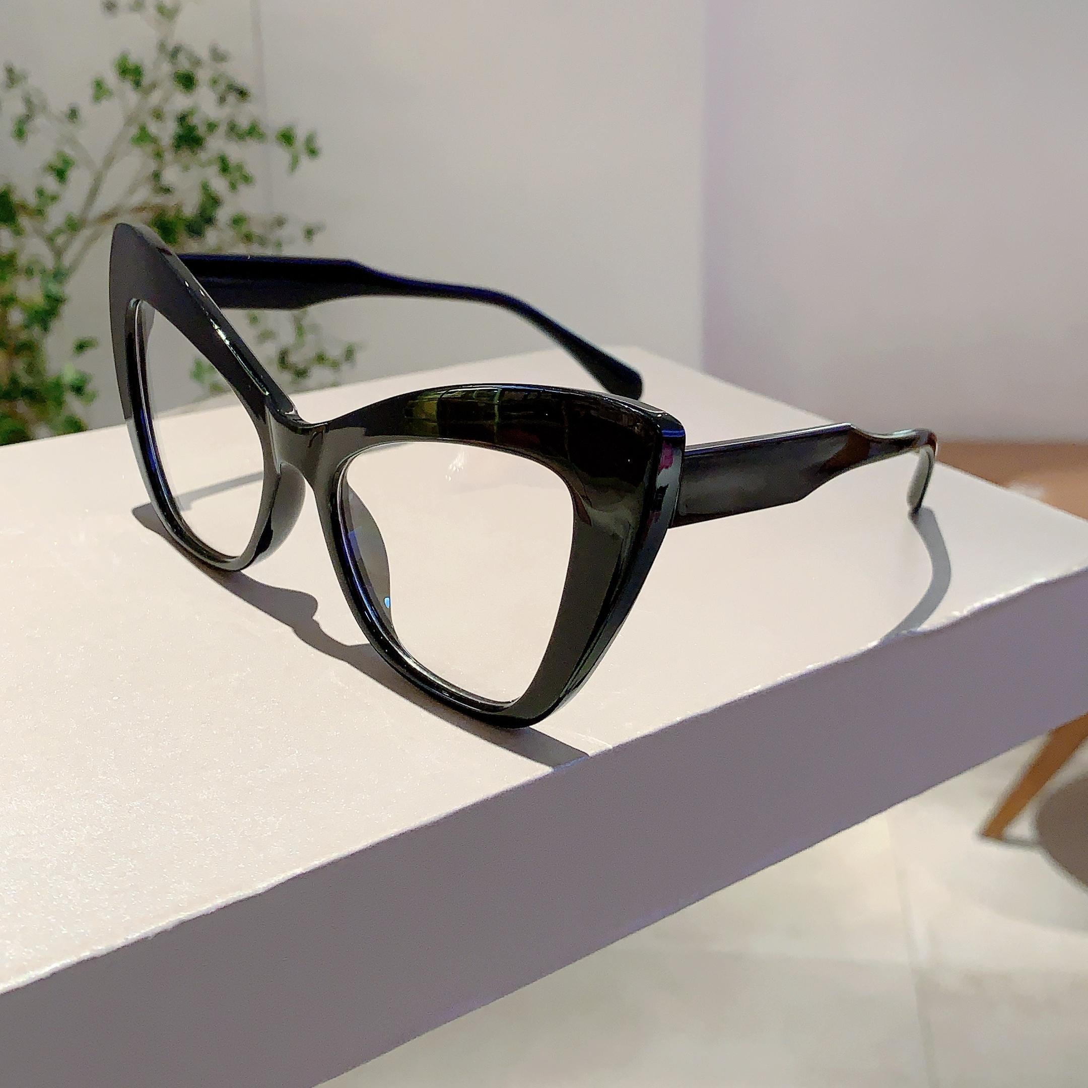 Großrahmige Katzenaugen-Brille Damen Stilvoll Klassisch Blaulichtfilternde Brille Schmetterlingsförmiger Rand Süßigkeitenfarbe Randlose Brille