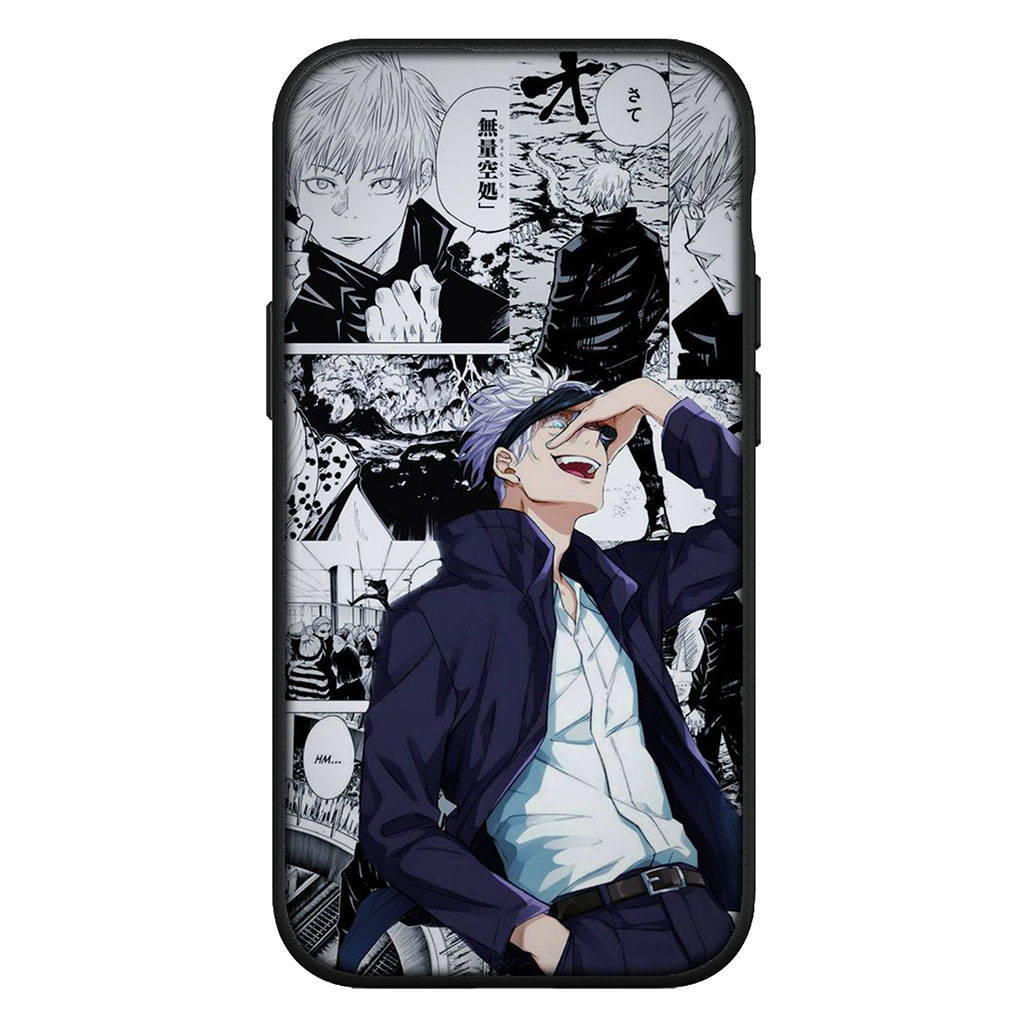 für iPhone 16 15 14 Xiaomi Redmi Note 13 12 11 Pro Max X 10 8 9 XR Samsung Galaxy S24 S23 A05 OPPO Huawei Anime Jujutsu Kaisen Gojo Satoru Handyhülle for Samsung Galaxy Note 10 Plus himmelblau