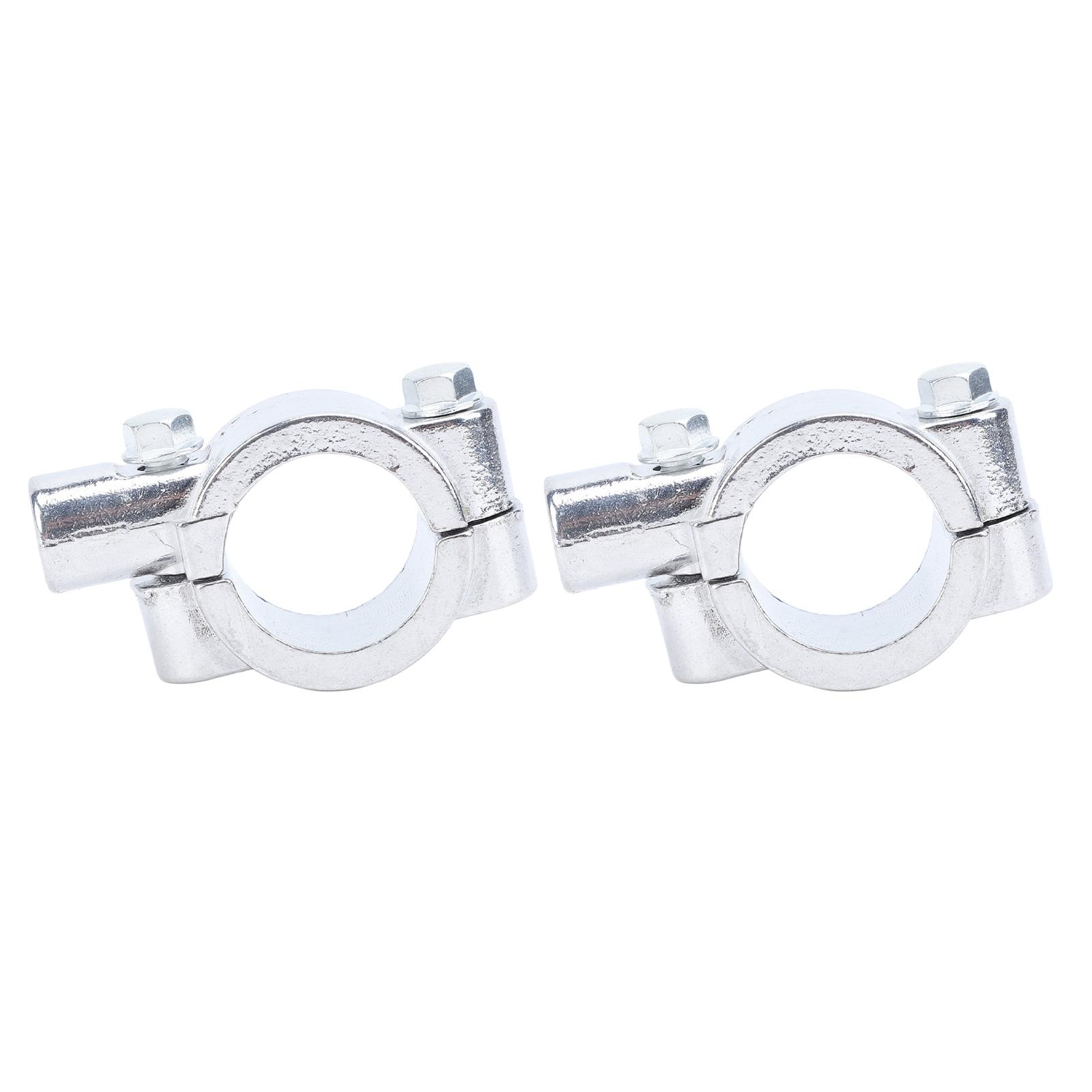 2 STÜCKE 25mm Motorrad Lenker Spiegelhalter Halter Klemmschelle Adapter Universal für Motorrad ATV Roller Projekt M10 silber
