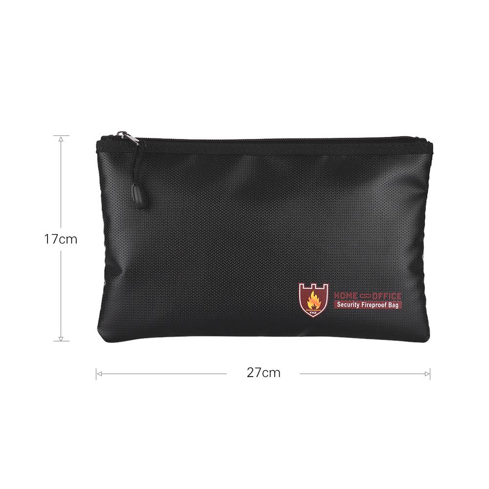 Feuerfeste Dokumententasche, silikonbeschichtetes Fiberglas, Geldbeutel, Beutel, Dokumentenhalter, Wasserfeuer small schwarz
