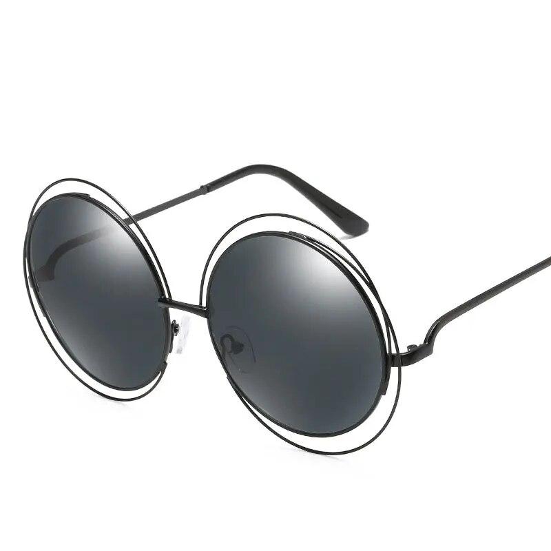Luxus Runde Sonnenbrille Frauen Marke Designer Vintage Retro Übergroßen Sonnenbrille Weibliche Sonnenbrille Für Frauen Sonnenbrille Spiegel