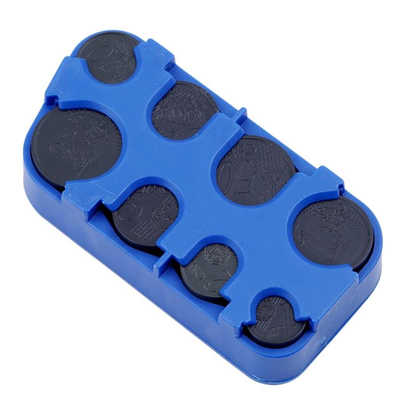 Münzspender, Aufbewahrung, Geldbörse, Geldbörsenhalter, Box aus Kunststoff blau