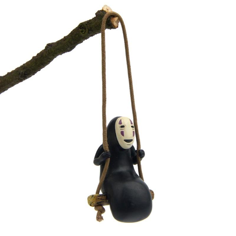 1 Stück Studio Ghibli Spirited Away No Face Man Figuren Spielzeug Miyazaki Hayao Swing No Face Man Modell Spielzeug schwarz