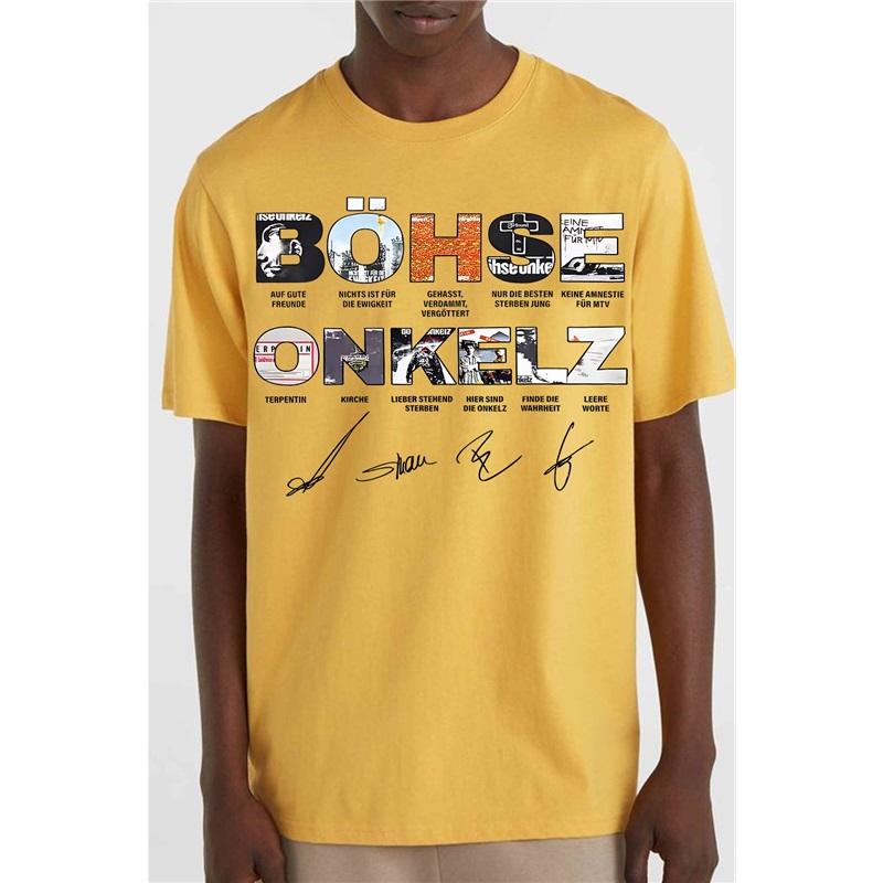 Band Böhse Onkelz Global Tour Mercah T-Shirt Deutsche Heavy Metal Band Tee Oversized Y2k Lässig Baumwolle Locker Herren Damen T-Shirts Weiblich Männlich Kleidung M bunt